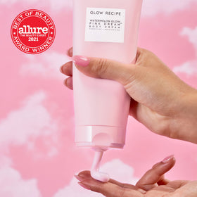 Glow Recipe cream texture close-up demonstrating smooth, fast-absorbing finish