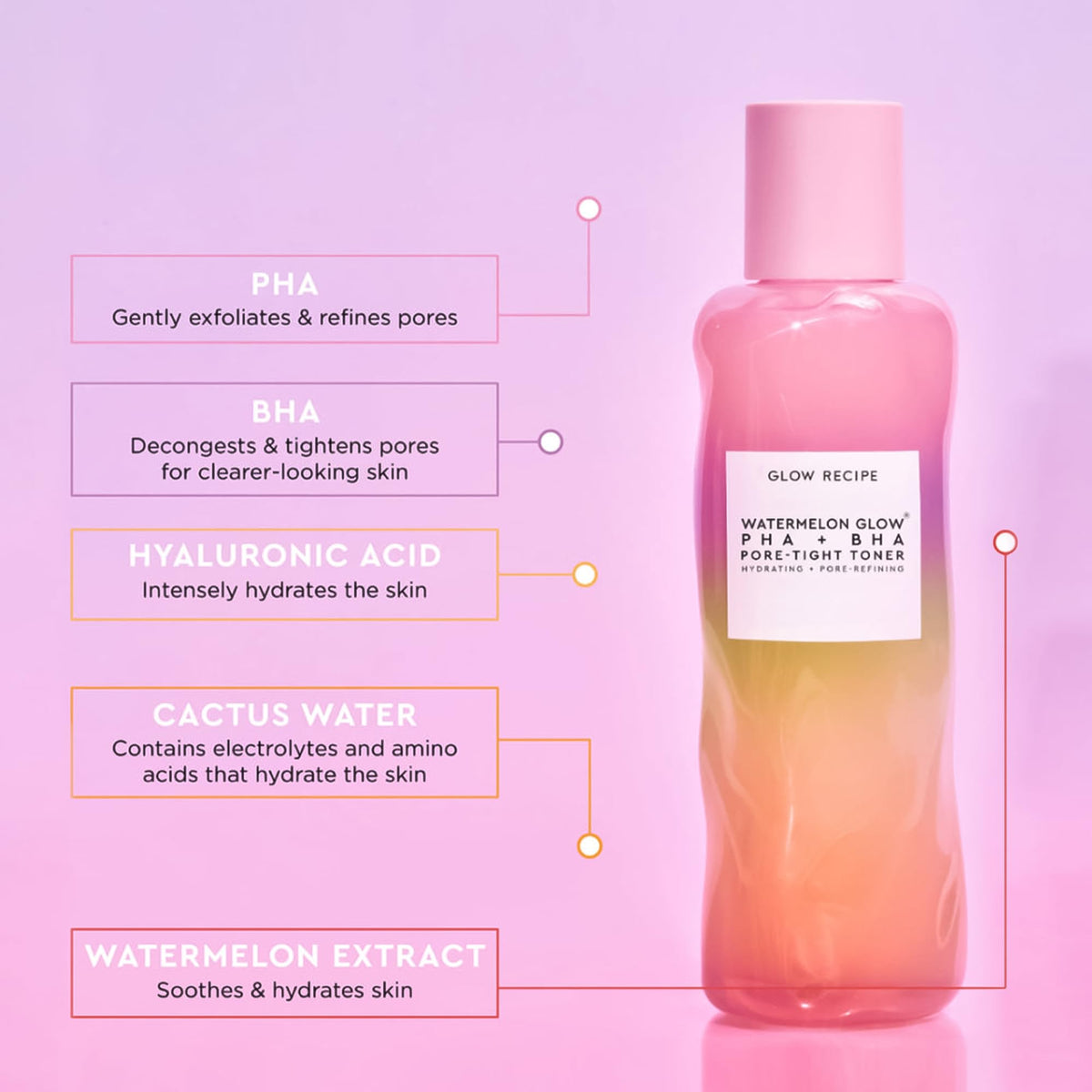 Glow Recipe toner droplet texture demonstrating lightweight hydration and exfoliation benefit