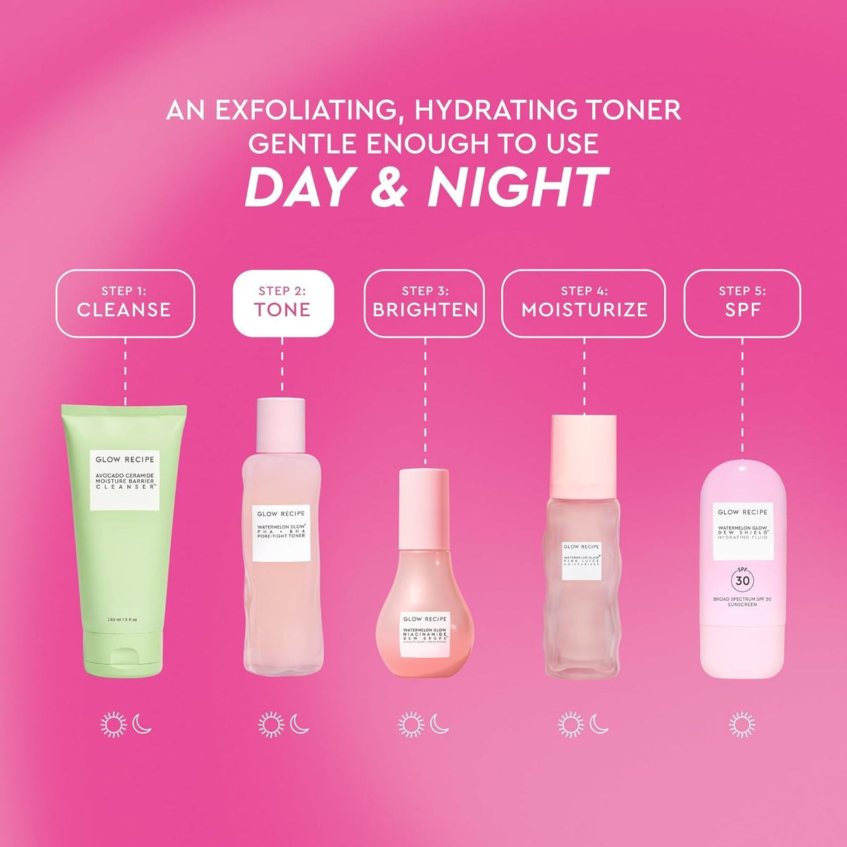 Glow Recipe toner on cotton pad removing buildup and helping visibly clearer pores