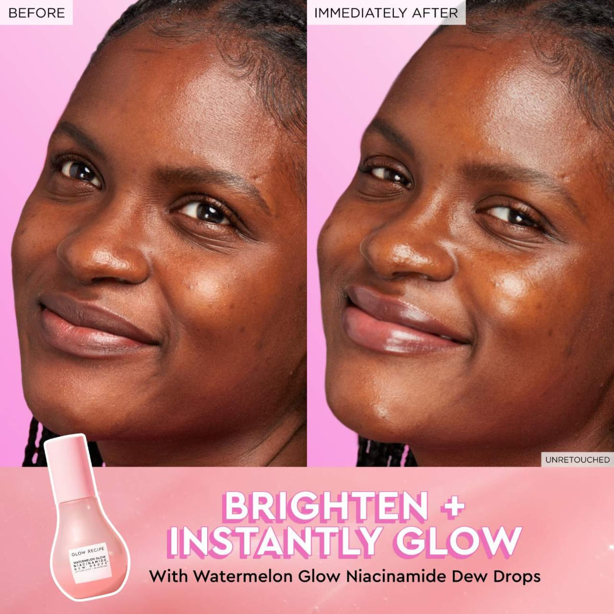 Glow Recipe travel kit flatlay staged in a toiletry bag for convenient on-the-go skincare
