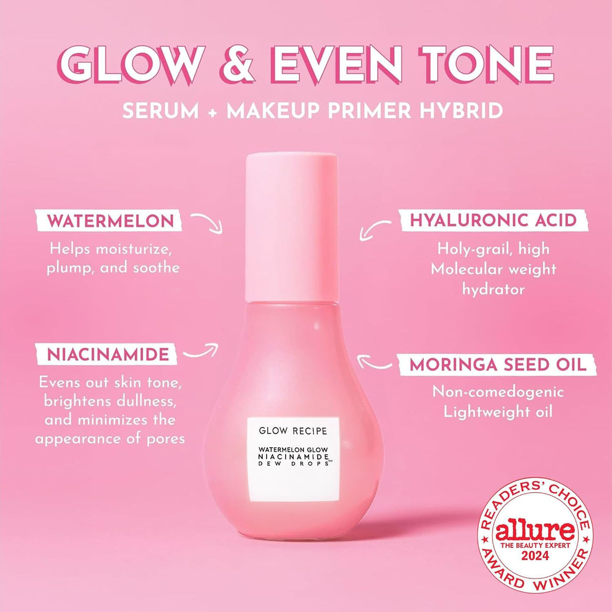 Glow Recipe dropper dispensing serum with precise application benefit