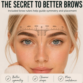 Glow Spell before and after comparison highlighting fuller, brushed-up brow results