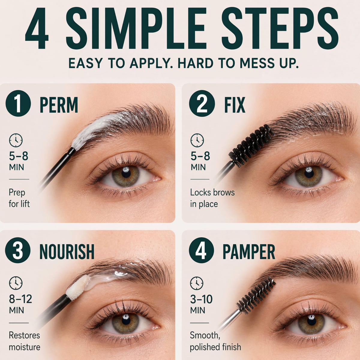 Glow Spell spoolie and brow mapping rulers detail to guide precise, symmetric shaping