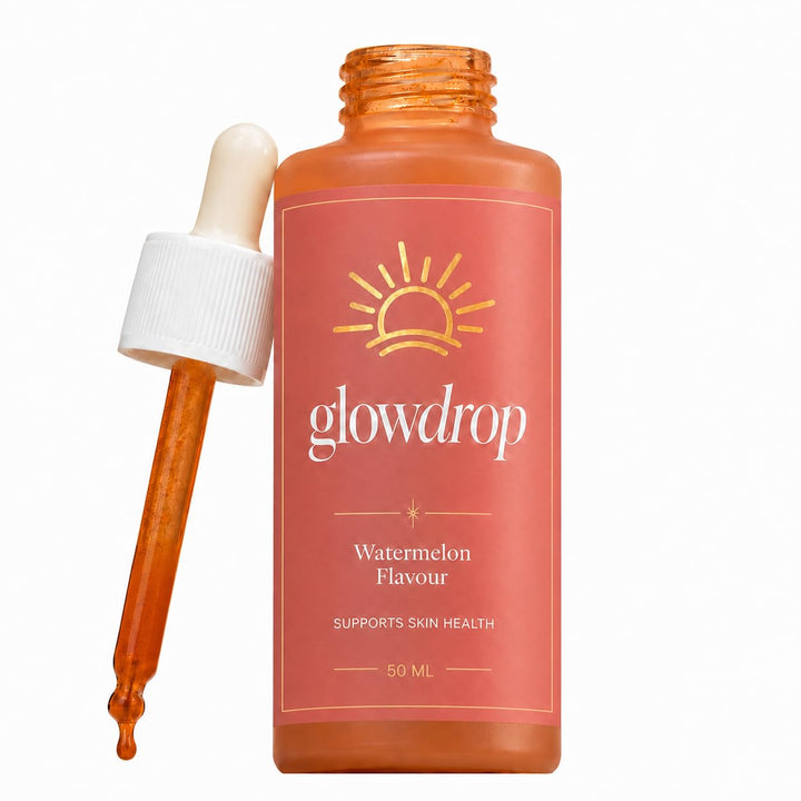 glowdrop front bottle showing compact 50 ml packaging and easy storage benefit