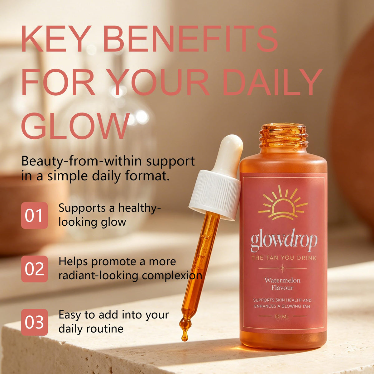 glowdrop in a travel pouch illustrating portability and routine consistency
