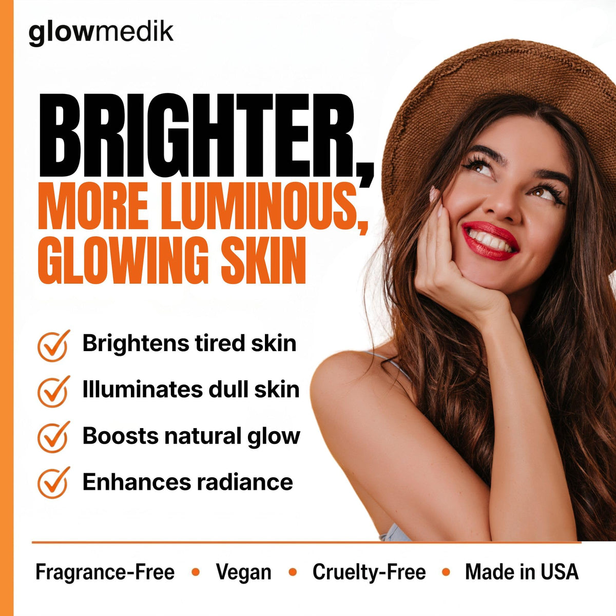 Glowmedik serum texture on fingertips highlighting lightweight hydration benefit