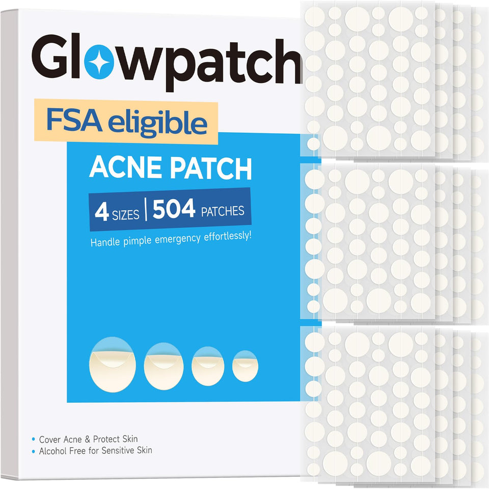 Glowpatch front packaging showing bulk 504-count and FSA eligible benefit