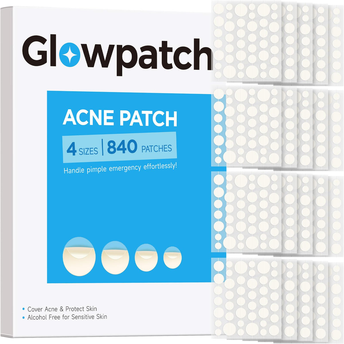 Glowpatch front packaging showing count and clear design for convenient supply