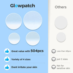 Glowpatch individually wrapped sheet in travel bag highlighting portability