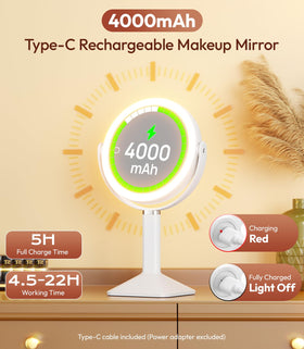 Glowtop mirror in use on a vanity showing precise application and convenience