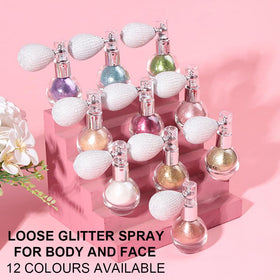 GLSFACE bottle next to perfume for scale showing compact travel-friendly size