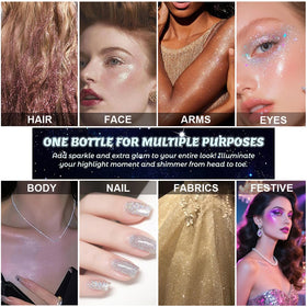 GLSFACE spray applied on arm displaying buildable radiance and coverage
