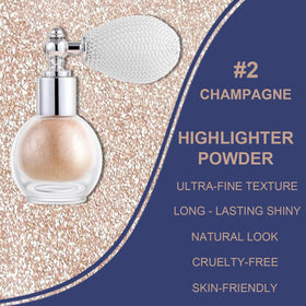 GLSFACE shimmer powder texture close-up showing fine, blendable particles
