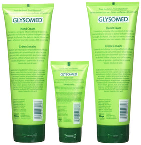 Glysomed purse-size tube in hand for on-the-go moisturizing convenience