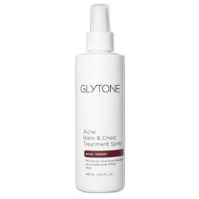 GLYTONE front packaging showing chest and back acne treatment benefits