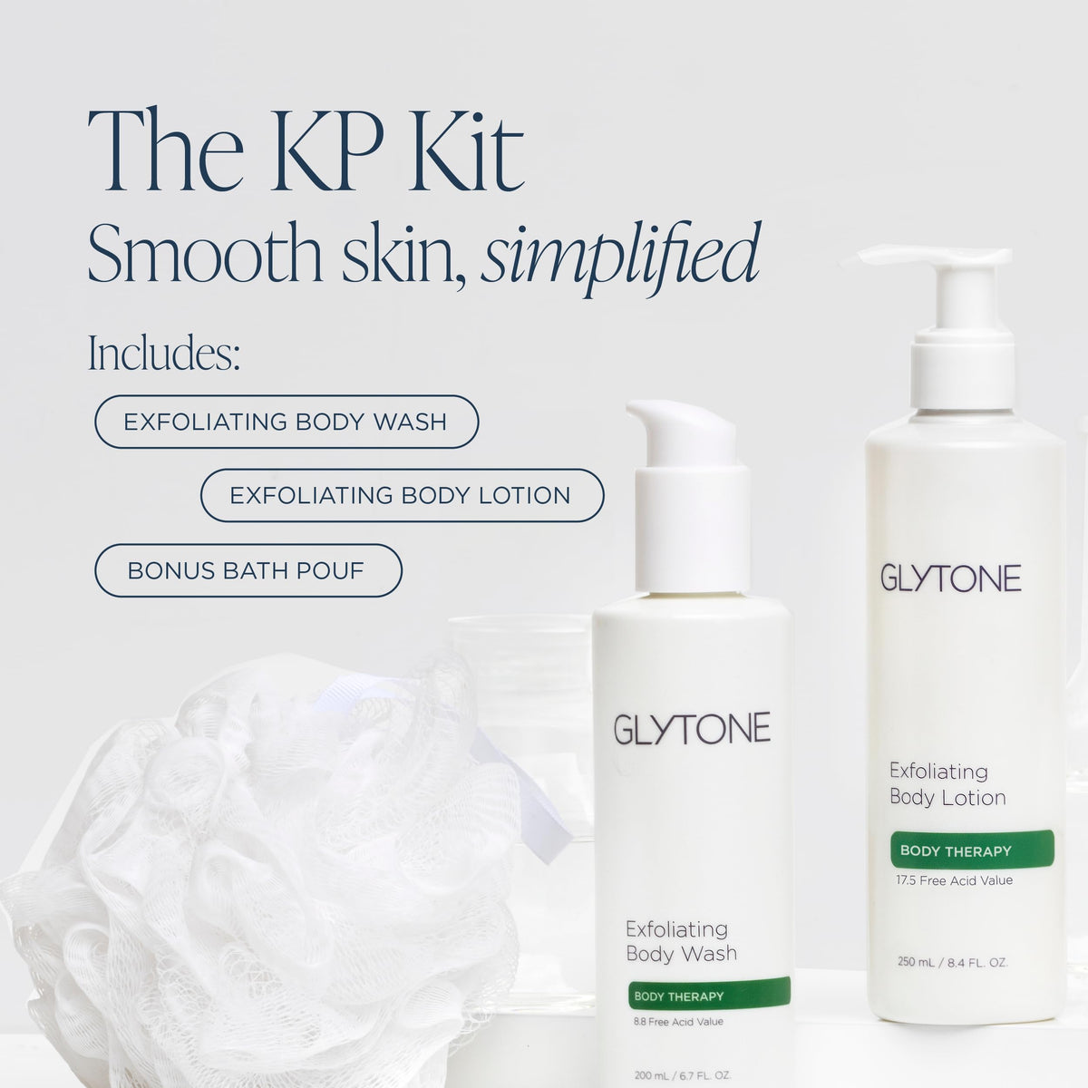 GLYTONE glycolic body wash close-up demonstrating smooth lather
