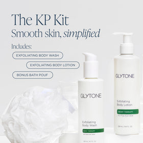 GLYTONE glycolic body wash close-up demonstrating smooth lather