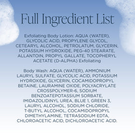 GLYTONE ingredients label highlighting glycolic acid concentration