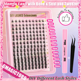 Gmagictobo close-up of spiky manga lash clusters highlighting texture