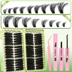 Gmagictobo clusters being applied with tweezers demonstrating quick DIY cat-eye benefit