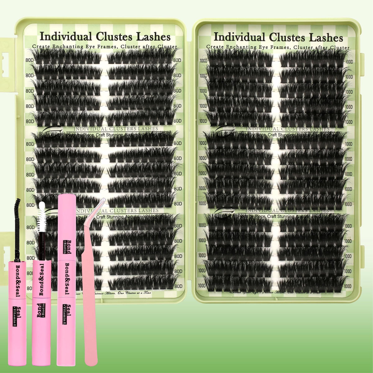 Gmagictobo front packaging showing full 510pcs kit and accessories for easy at-home lashes