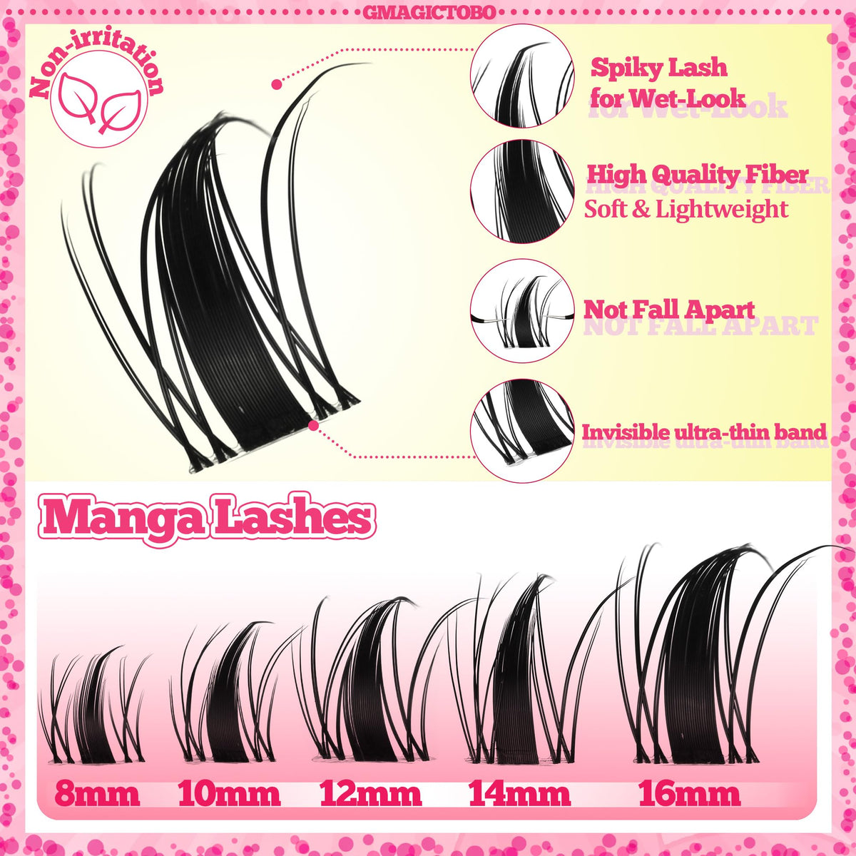 Gmagictobo finished wet-look spiky lashes creating striking definition