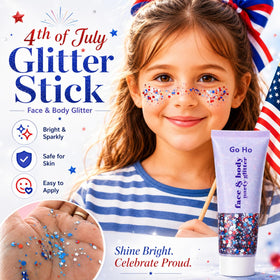 Go Ho applied on cheek and shoulder offering festive face and body shimmer