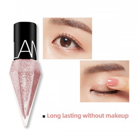 Go Ho eyelid with winged liner using shimmer eyeliners for high-impact sparkle