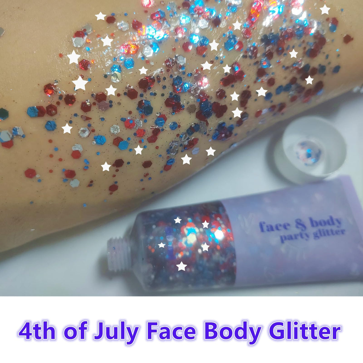 Go Ho gel texture close-up showing mixed glitter for layered holographic sparkle