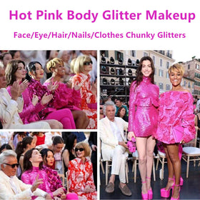 Go Ho glitter applied to eye demonstrating precise placement and stage-ready shimmer
