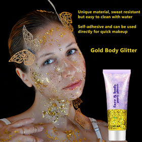Go Ho applying glitter with fingertip demonstrating smooth gel adhesion