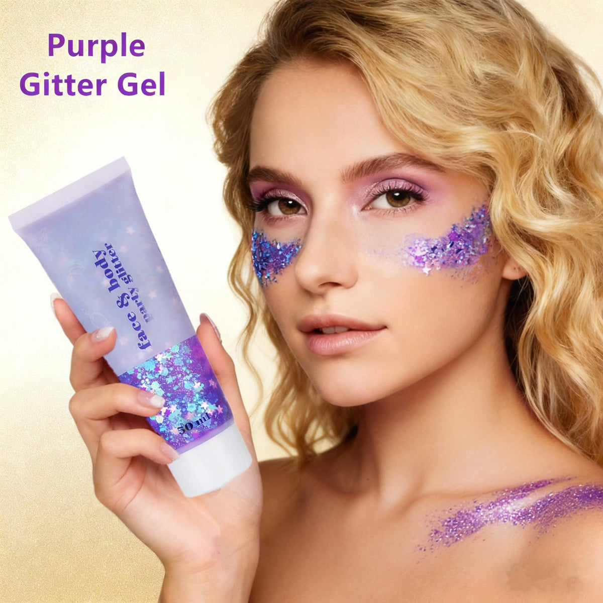 Go Ho glitter accenting a braid and hairline for long-lasting stage appeal