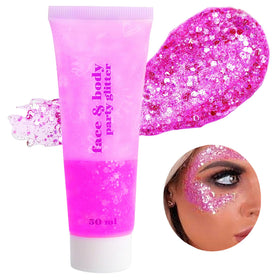 Go Ho front packaging showing hot pink glitter gel and 52g jar benefit long-lasting sparkle
