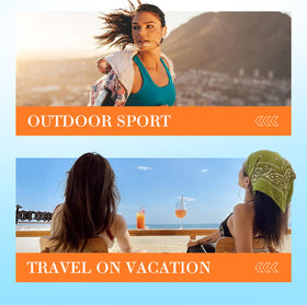 Go Ho in a beach bag lifestyle shot showing on-the-go sun protection and touch-ups