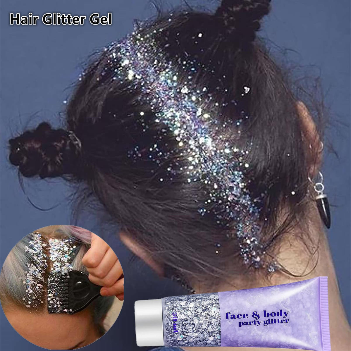 Go Ho glitter applied to lips giving metallic shine and long-wear appeal