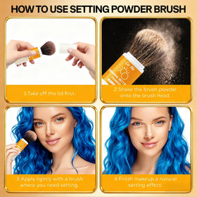 Go Ho loose powder texture close-up showing fine mineral finish and matte effect