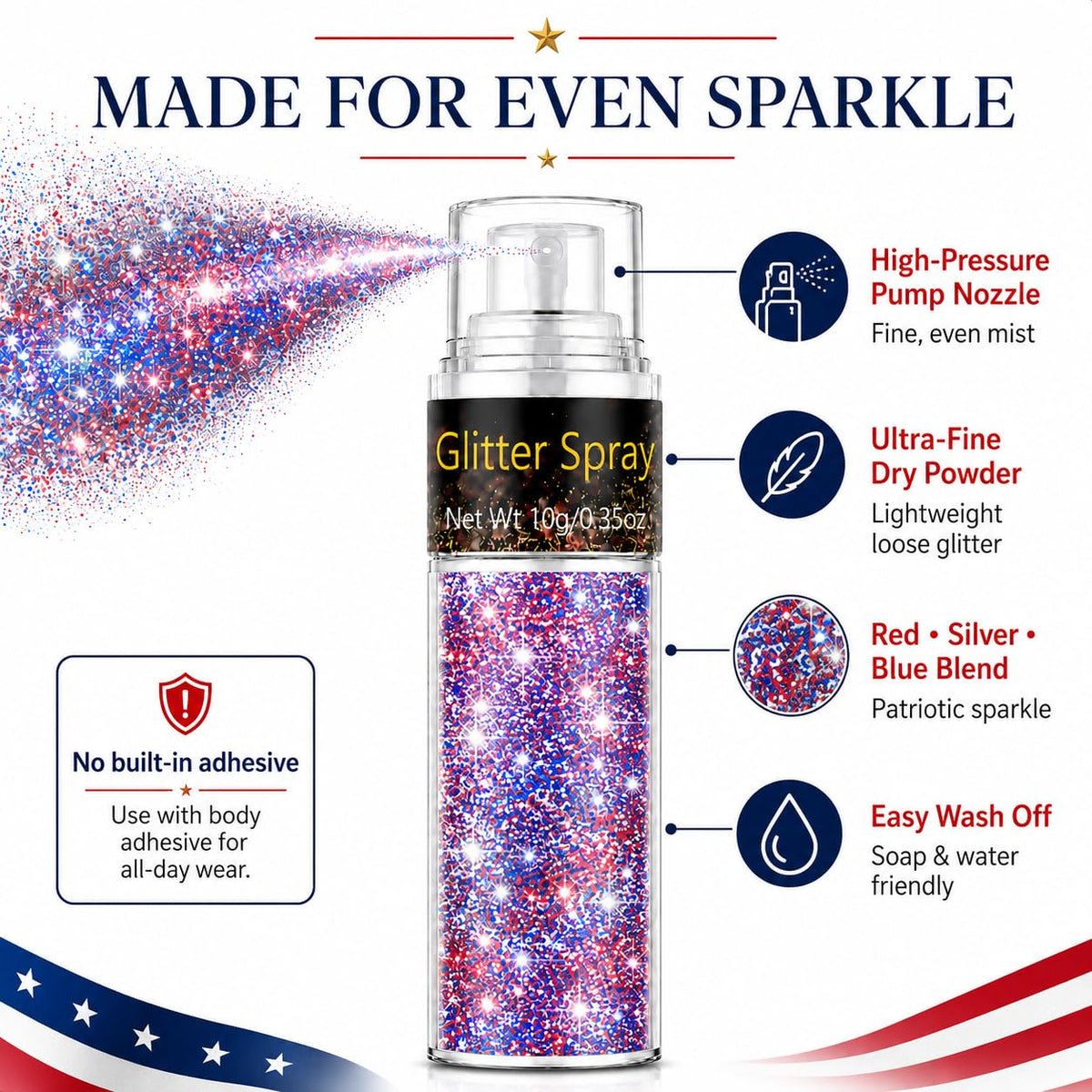 Go Ho glitter worn at parade showing long-lasting festive glow