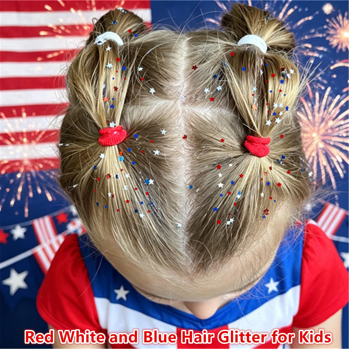 Go Ho size comparison next to hand showing compact stick for on-the-go patriotic touch