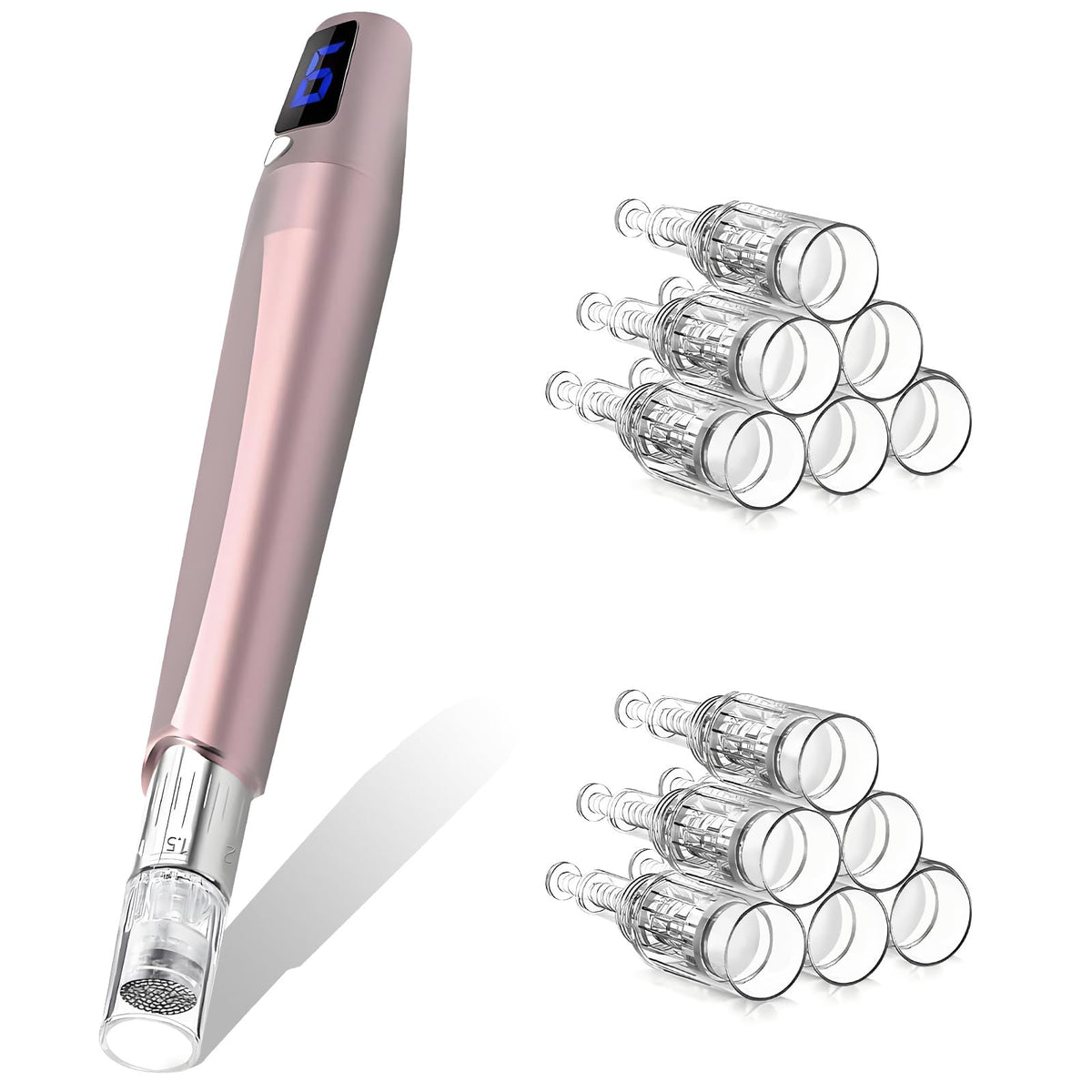 Goanpebl derma roller front view showing compact design and portability