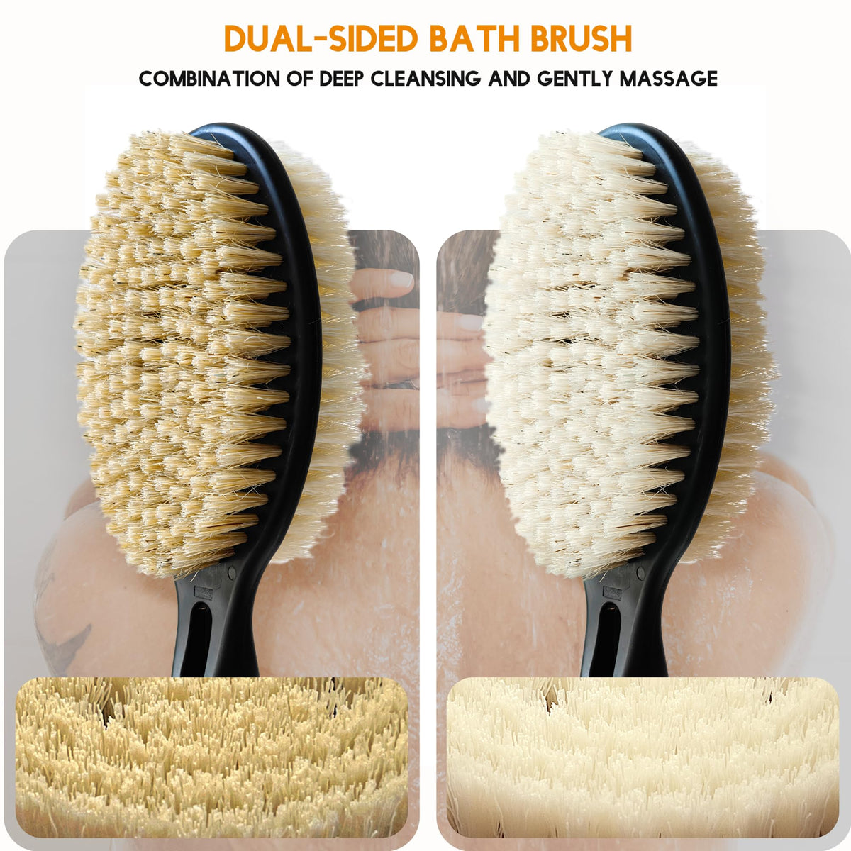 Gobetili closeup of soft nylon bristles creating lather for gentle exfoliation benefit