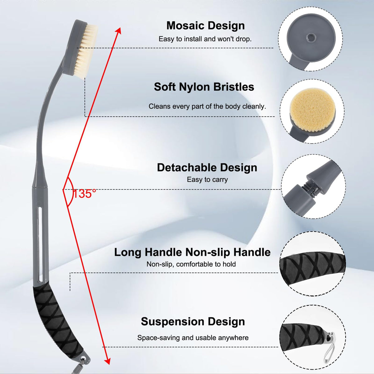 Gobetili curved handle close-up for ergonomic body-fit and control