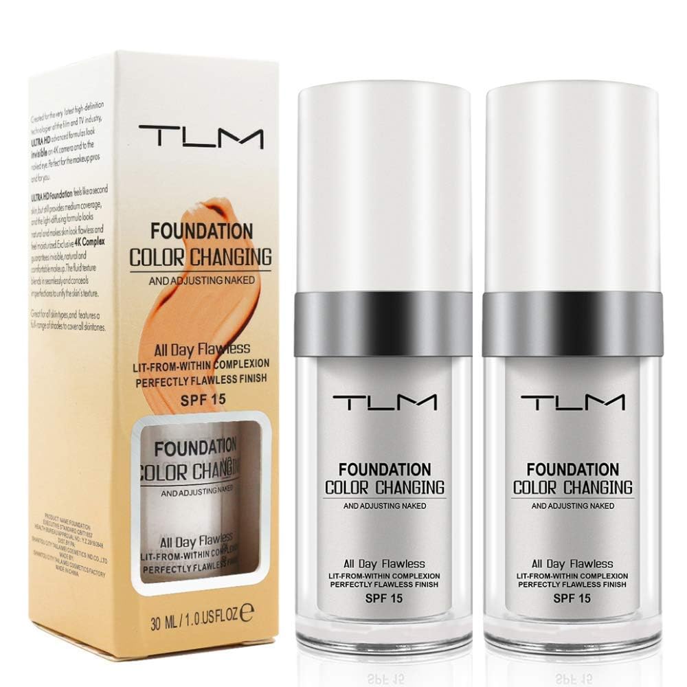 God Blomster front packaging of TLM Colour Changing Foundation showing product benefits