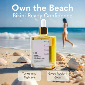 GODA applying oil to damp skin after shower for locked-in moisture