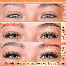 Goddvenus cluster lash being applied demonstrating easy DIY use