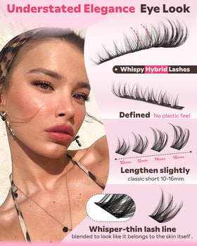 Goddvenus lash cluster being applied to lashline demonstrating simple DIY benefit