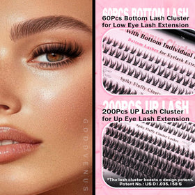 Goddvenus model applying cluster lash demonstrating easy DIY use