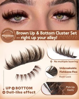 Goddvenus short bottom clusters 5-6mm displayed to balance lower lash lines benefit
