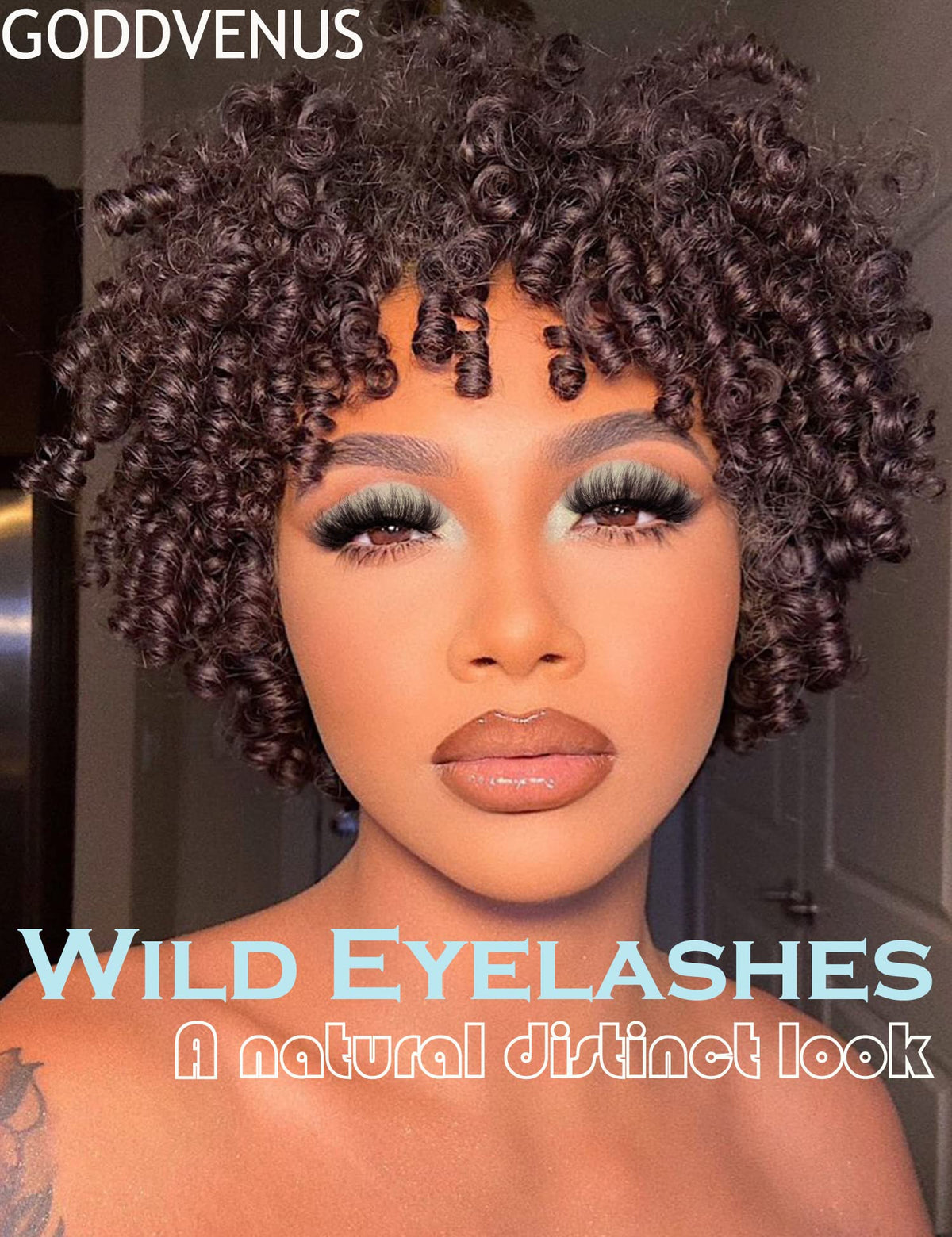 Goddvenus closed eye wispy look demonstrating seamless blend and realism