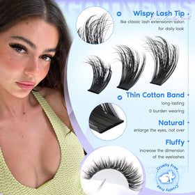 Goddvenus close-up of wispy cluster tips showing natural blend benefit