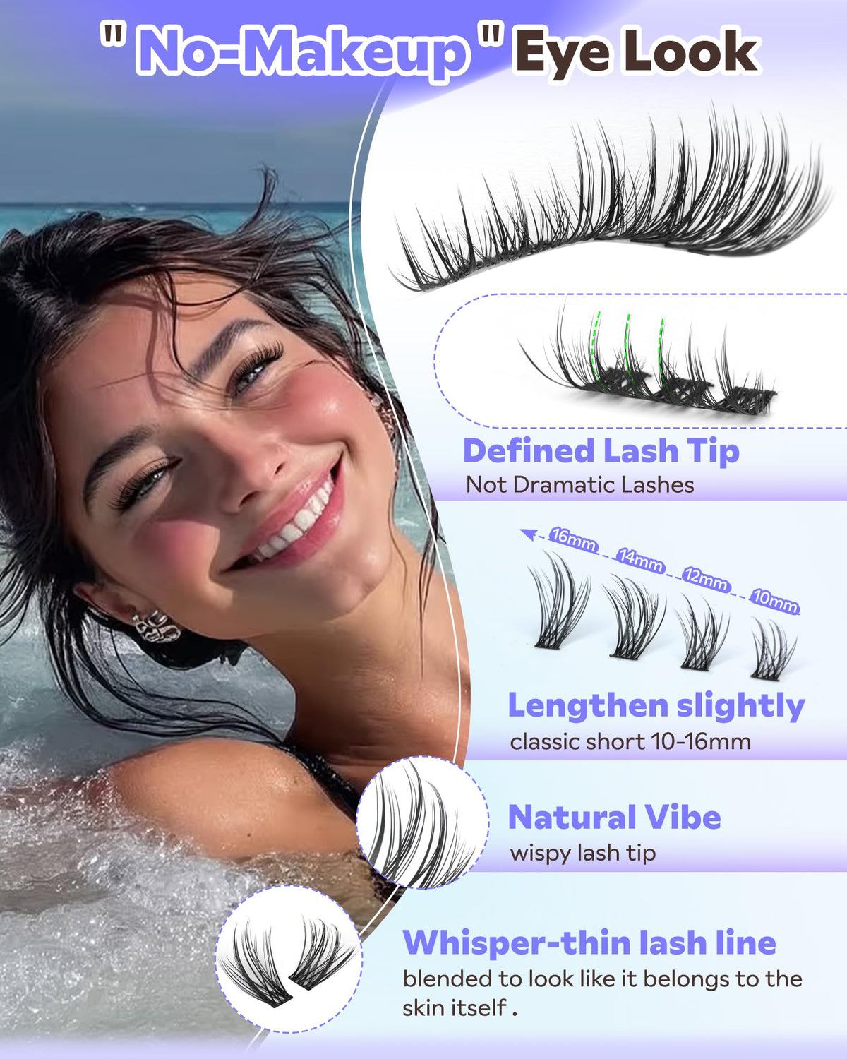 Goddvenus close-up of individual clusters highlighting wispy tips and blendability